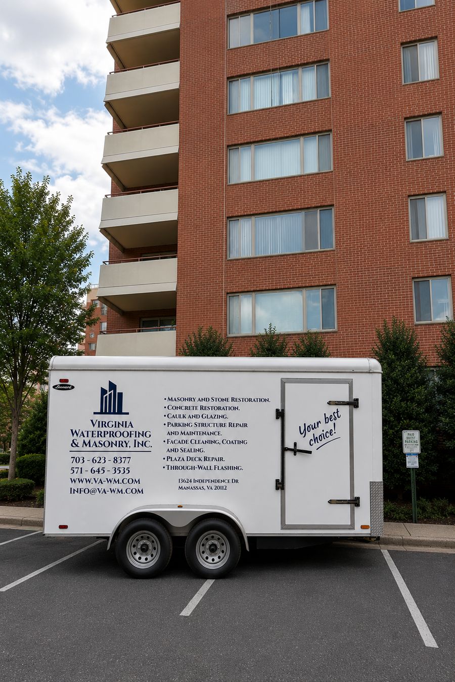Virginia Waterproofing & Masonry company trailer listing services